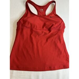 Nike dryfit women's athletic build in bra stretched tank top us size L Red